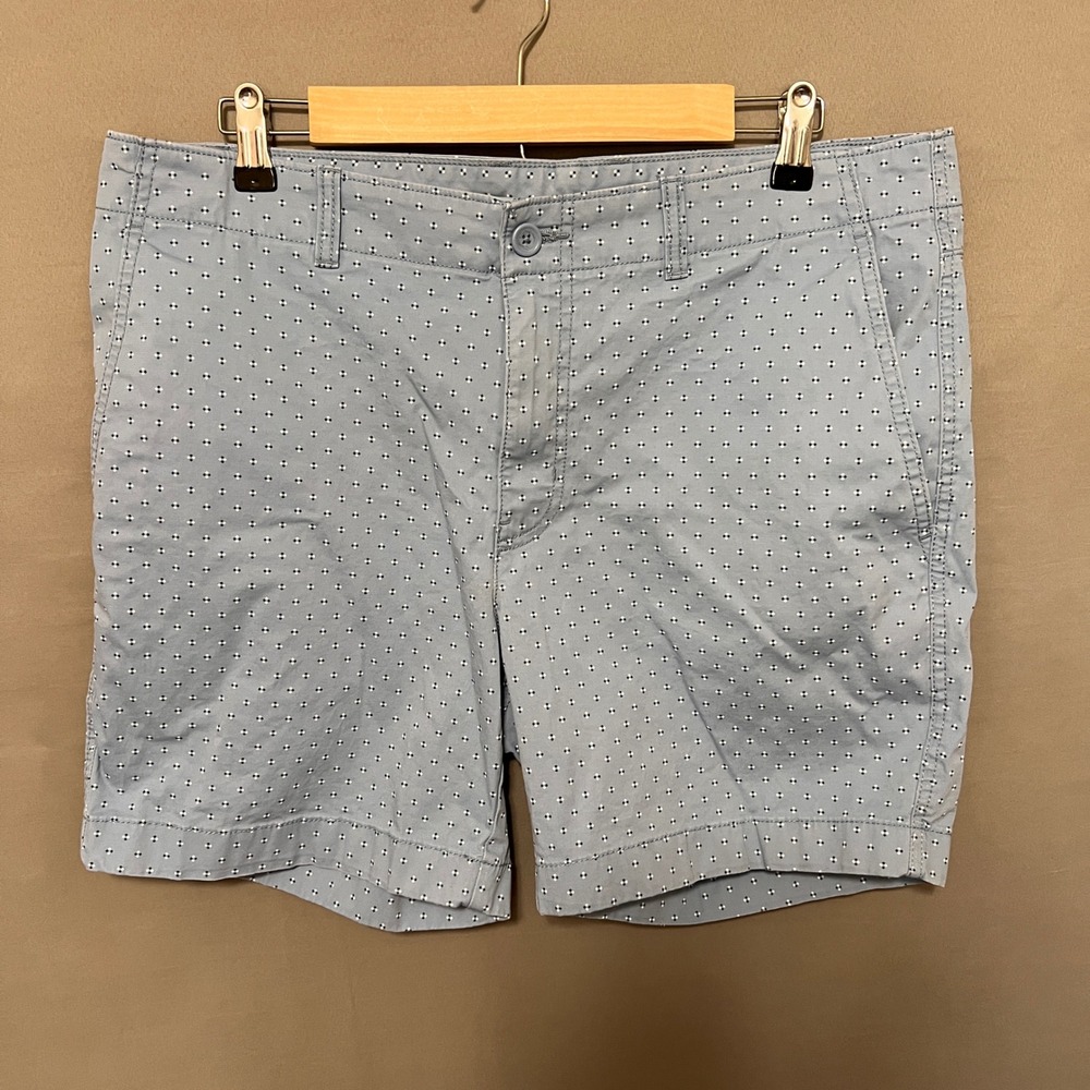 Roundtree & Yorke Shorts Dobby Print Flat‎ Front Chino Nautical Blue Size 36